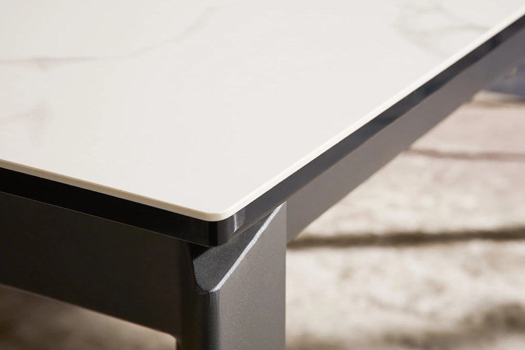Rozťahovací jedálenský stôl X7 180-240cm biely mramor