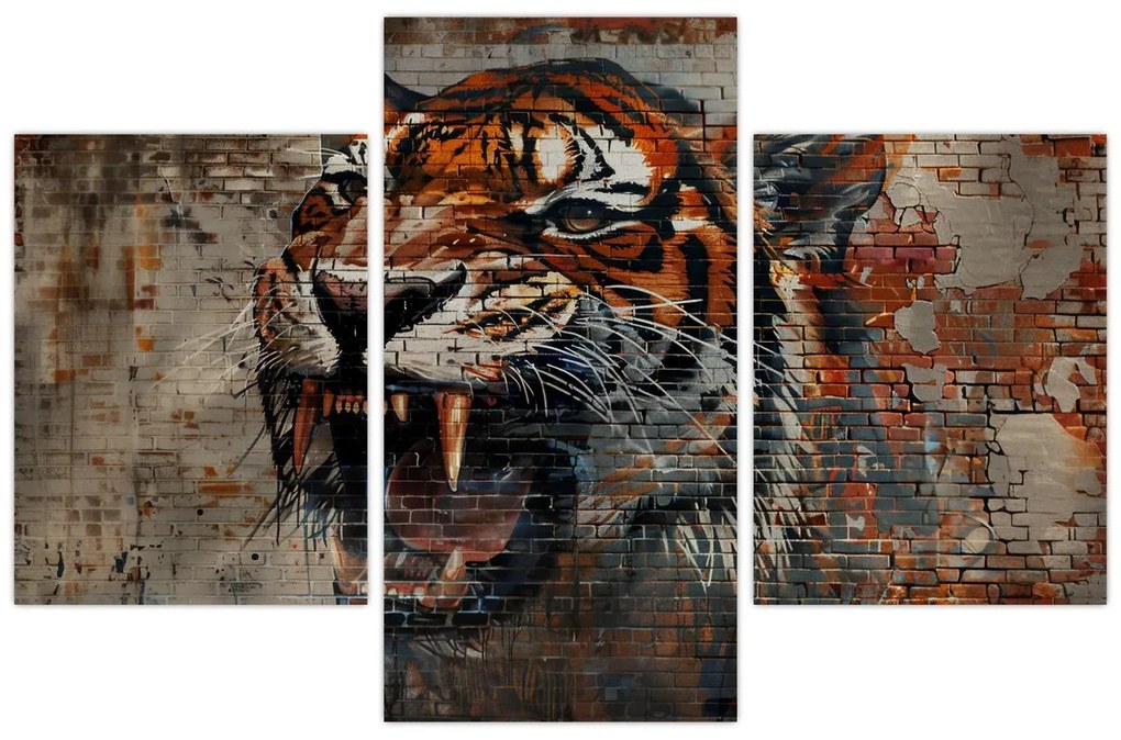 Obraz - Tiger z tehál (90x60 cm)
