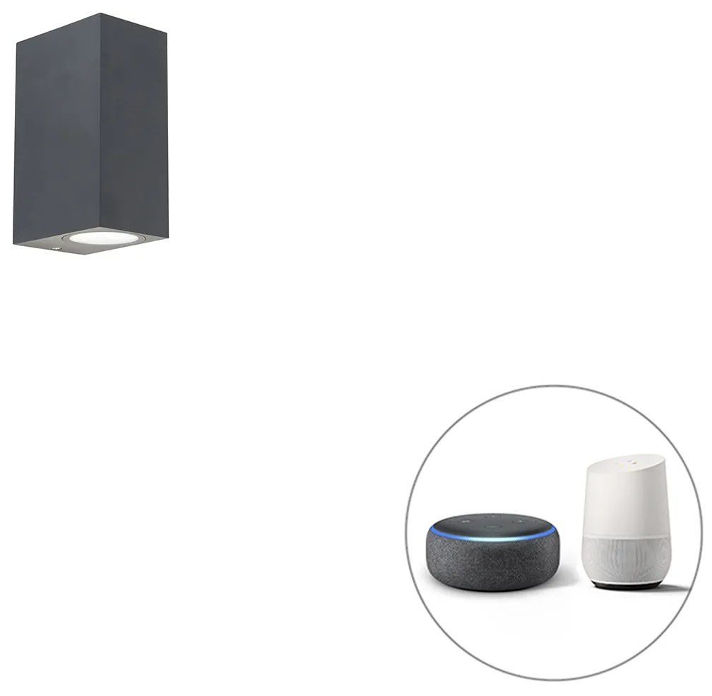 Inteligentná nástenná lampa tmavosivá IP44 vrátane 2 Wifi GU10 - Baleno