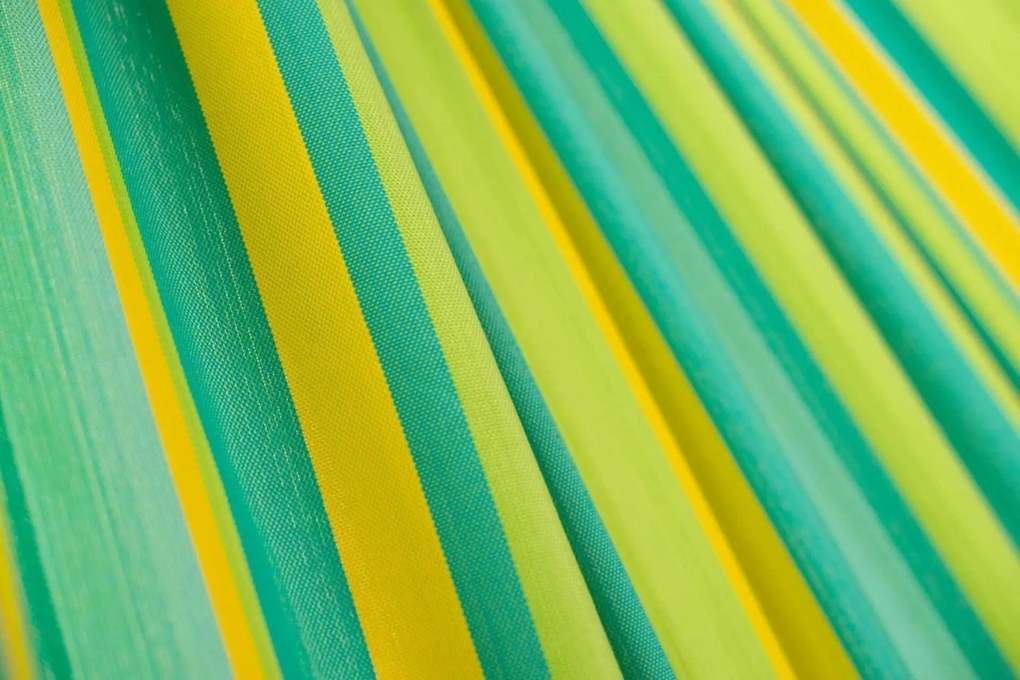 La Siesta Závesné hojdacie kreslo DOMINGO BASIC CARIBIC - lime, látka: 100% polypropylén / tyč: bambus / otočný čap: nerezová oceľ