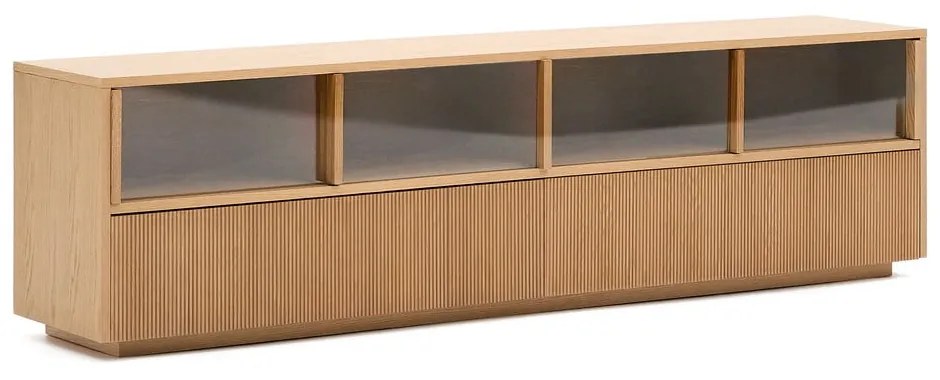 TV stolík v dekore duba v prírodnej farbe 200x54x40 cm Helvine – Kave Home