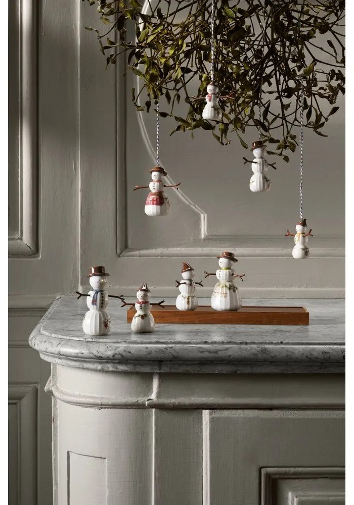 Porcelánová ručne maľovaná vianočná ozdoba ø 4 cm Hammershøi Snowman – Kähler Design