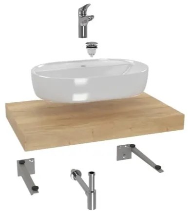 Kúpeľňová zostava Siko s doskou pod umývadlo Dolce 80x8x50 cm dub halifax KSETDO2, 1 ks