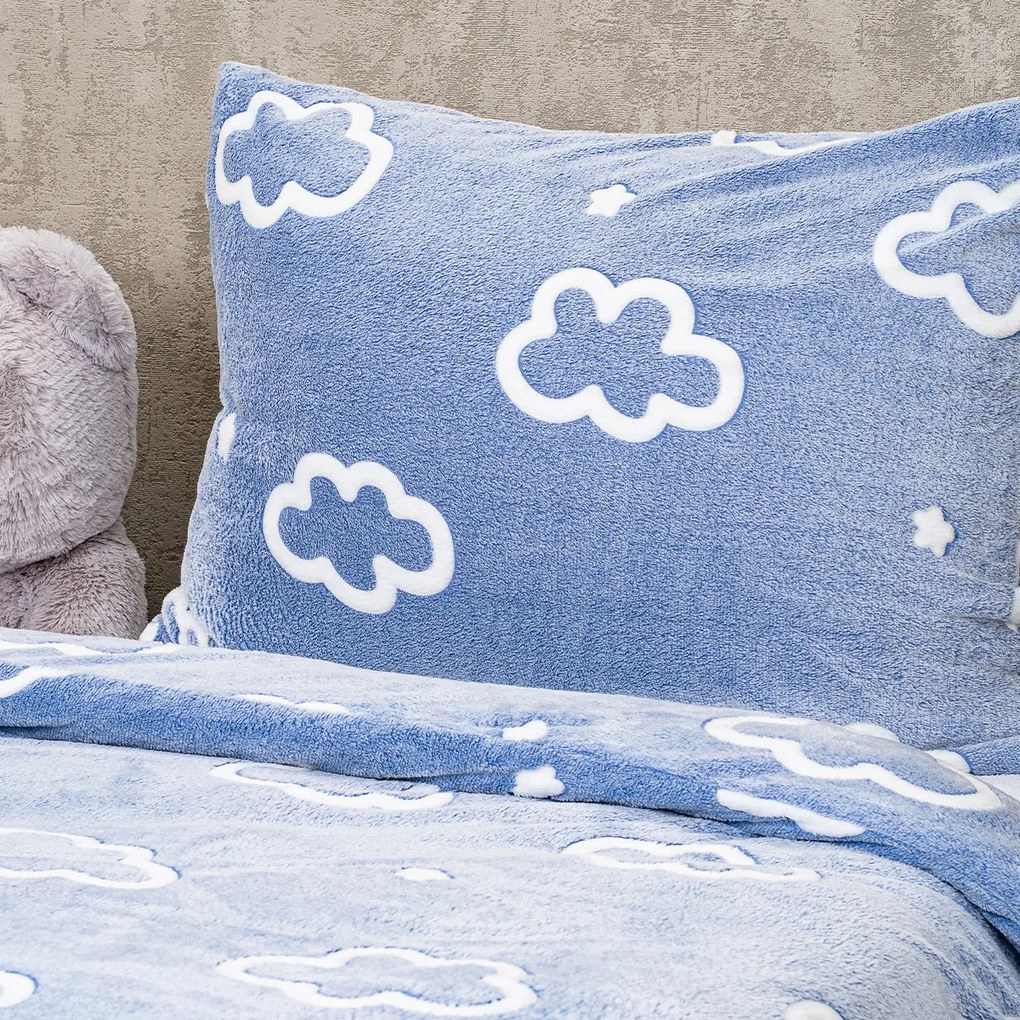 4Home Svietiace obliečky mikroflanel Cloud, 140 x 200 cm, 70 x 90 cm