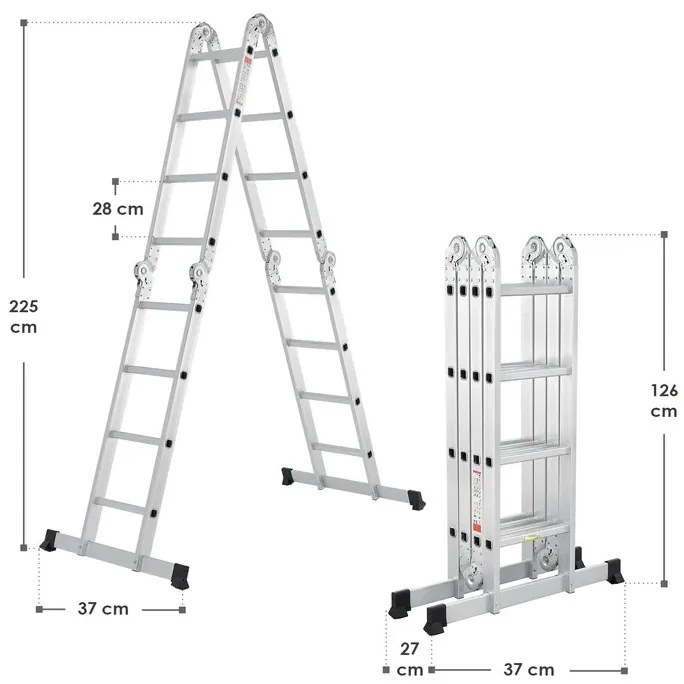 InternetovaZahrada Hliníkový multifunkčný rebrík 470 cm