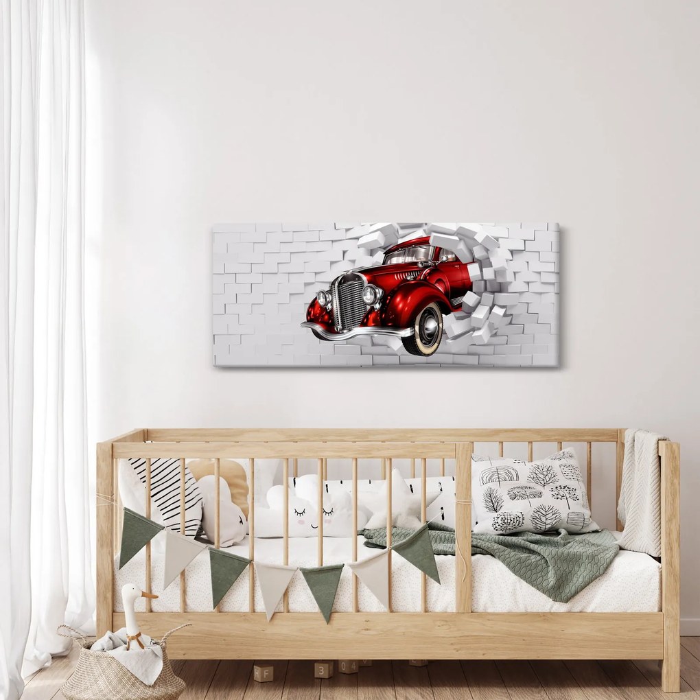 Obraz - Červené auto (120x50 cm)