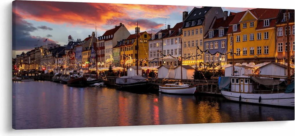 Obraz - Nyhavn, Kodaň (120x50 cm)