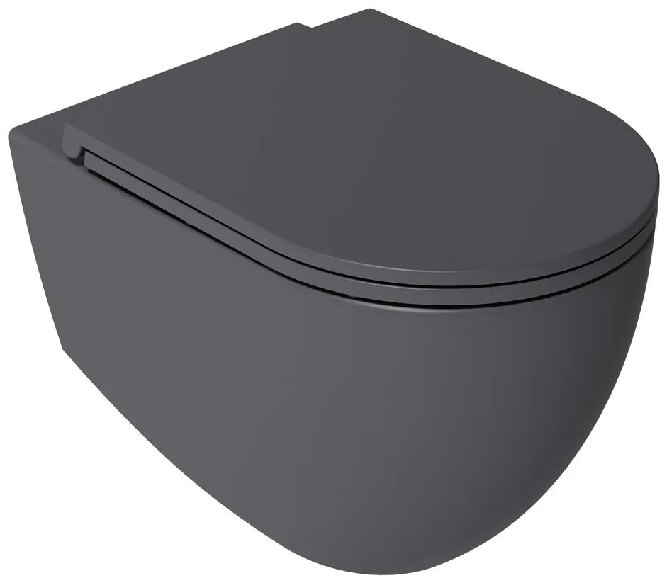 Isvea Isvea, INFINITY WC sedátko SLIM, Easy Take, Soft Close, antracit, 40KF0522I-S