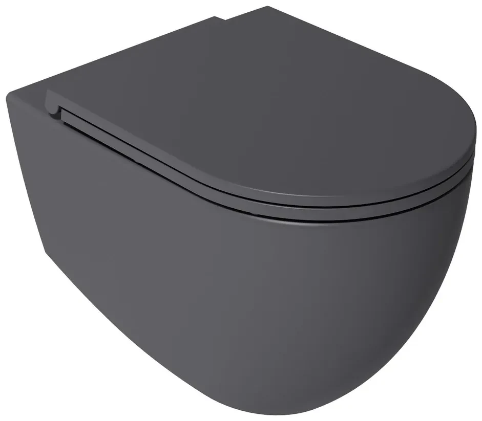 Isvea Isvea, INFINITY WC sedátko SLIM, Easy Take, Soft Close, antracit, 40KF0522I-S