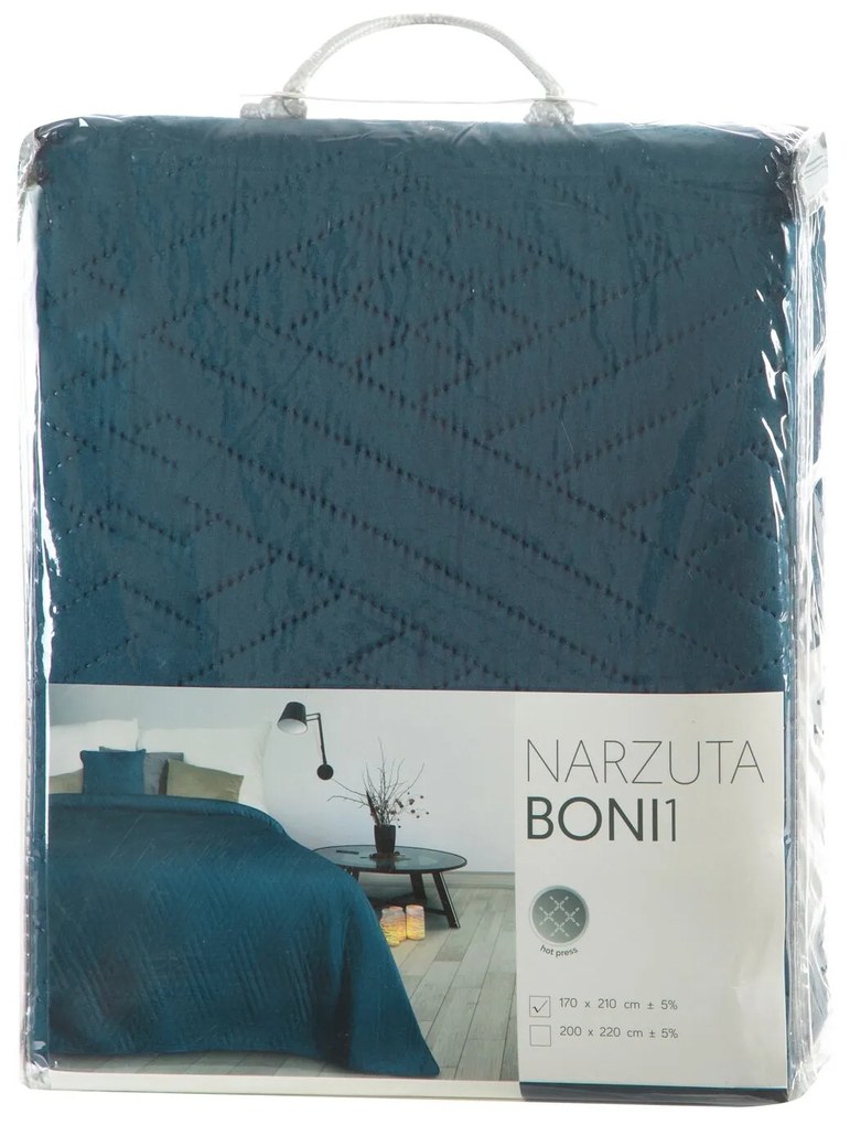 EUROFIRANY PREHOZ NA POSTEĽ BONI1 170X210 CM TMAVOTYRKYSOVÝ