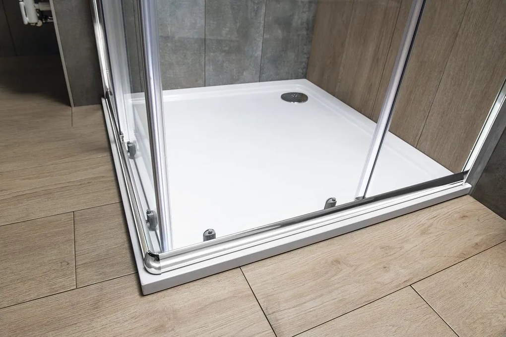 Aqualine, AGGA štvorcová sprchová zástena 800x800mm, číre sklo, HLF808