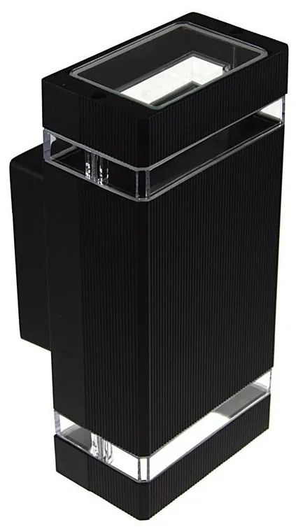 Vonkajšie nástenné svietidlo LITEK 2xGU10/30W/230V IP44 čierna
