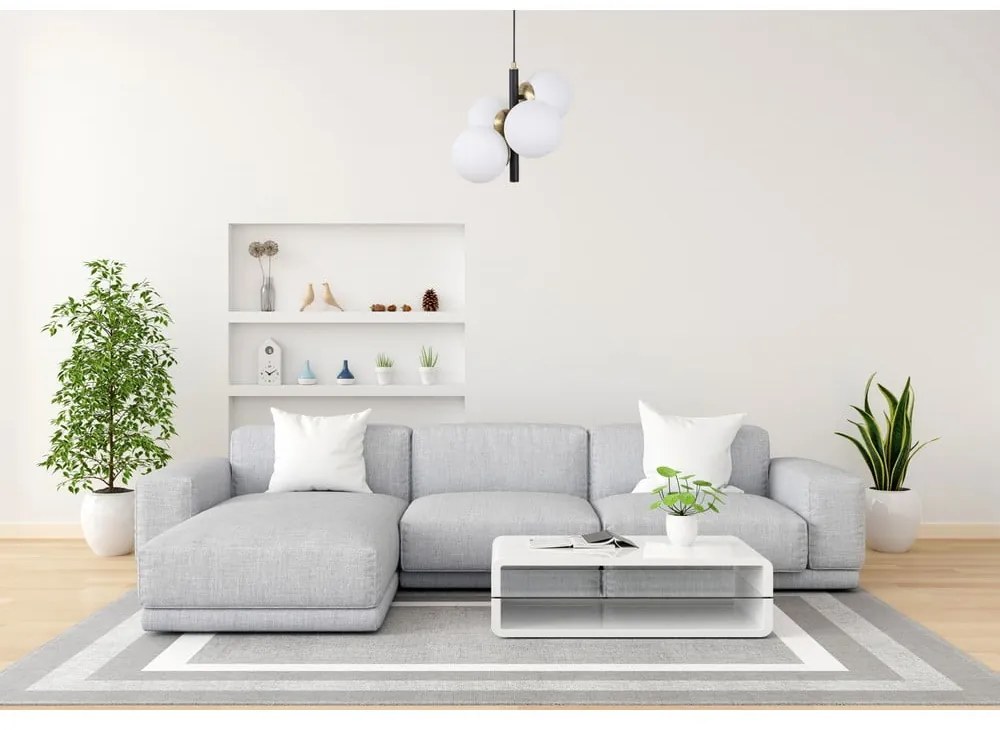 Biele/čierne závesné svietidlo so skleneným tienidlom ø 15 cm Forte – Squid Lighting
