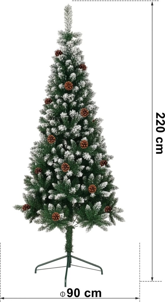 Vianočný stromček so šiškami NATALE 220 cm zelený