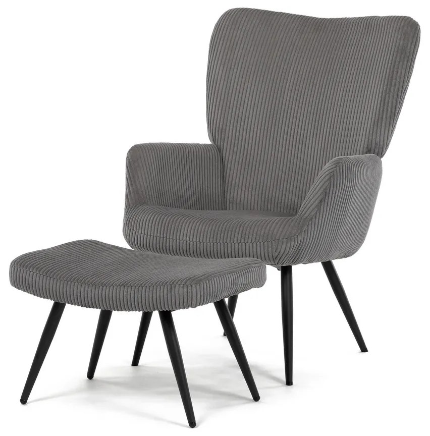 Relaxačné kreslo s podnožkou L7285 GREY6, sivé