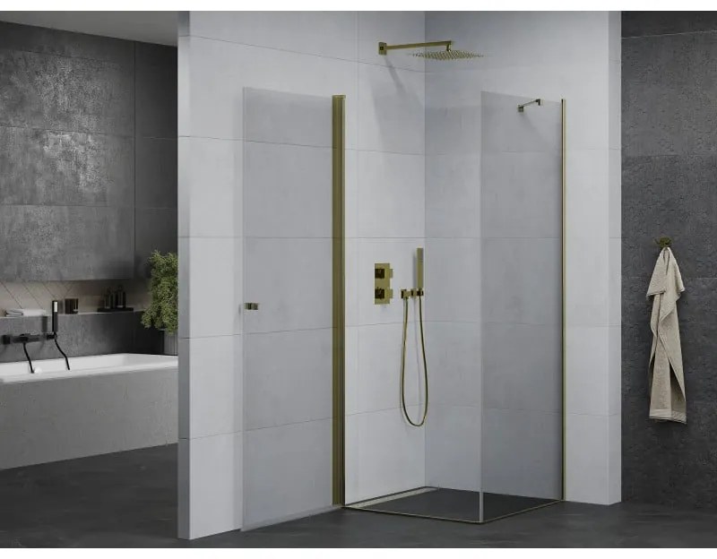 Mexen Pretoria sprchovací kút 90x90cm, číre sklo/zlatý profil, 852-090-090-50-00