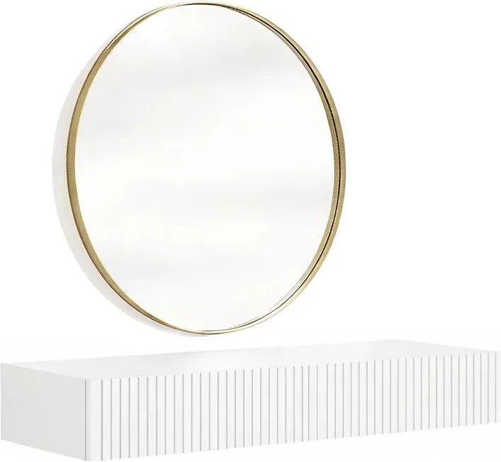 Závesný toaletný stolík Nicole so zrkadlom 80 cm - biely mat