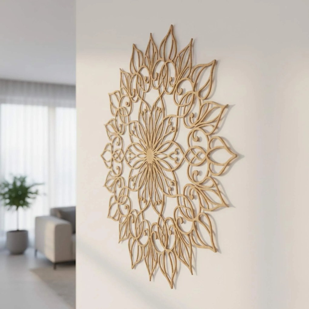 Drevená nástenná dekorácia Mandala Lotus | QUASAR: HDF - Javor 20 cm 4394-113018 HDF0247