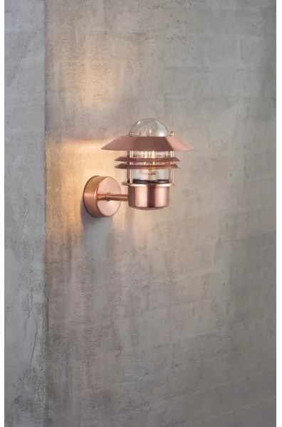 Nordlux - Vonkajšie nástenné svietidlo BLOKHUS 1xE27/60W/230V IP54 medená