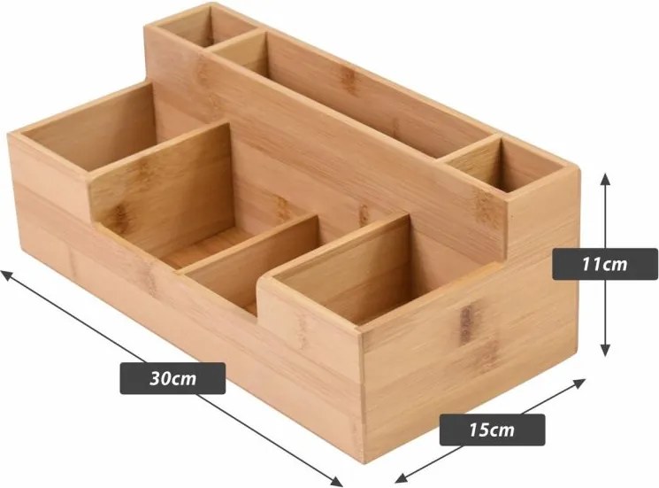 Organizér na písacie potreby, bambus, 30 x 15 x 11 cm