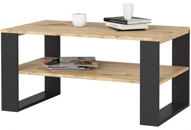 Konferenčný stolík ALEX dub artisan / čierny