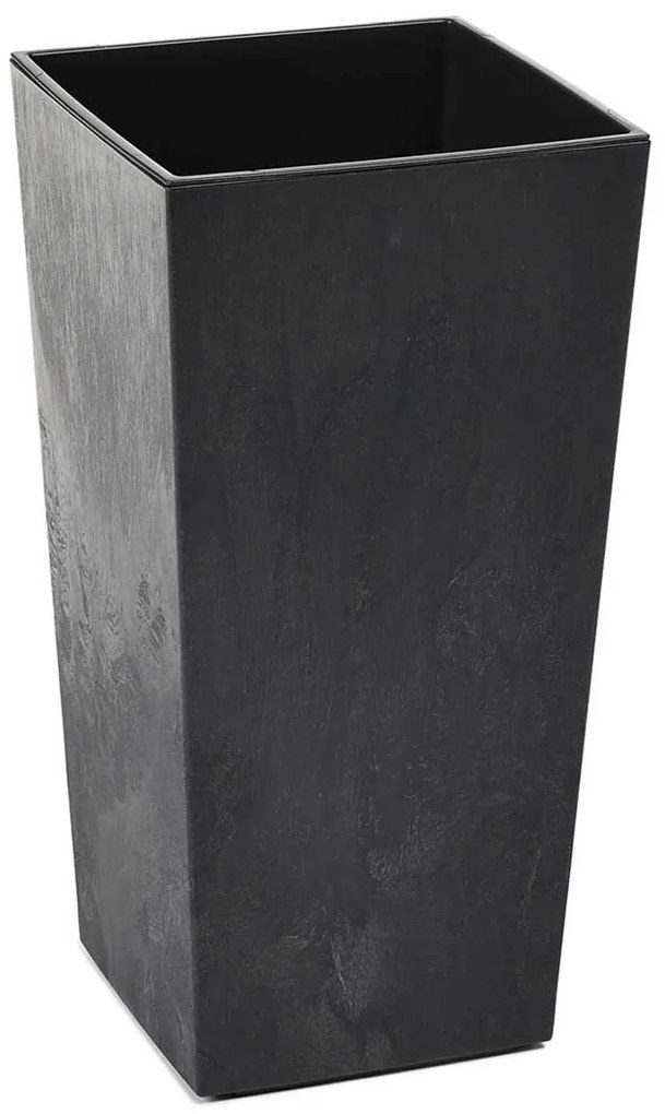 PLASTOVÝ KVETINÁČ PORTO 57X29X29 CM IMITÁCIA BETÓNU ČIERNA