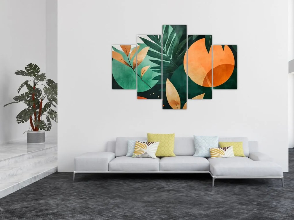 Obraz - Geometrické prírodné motívy (150x105 cm)