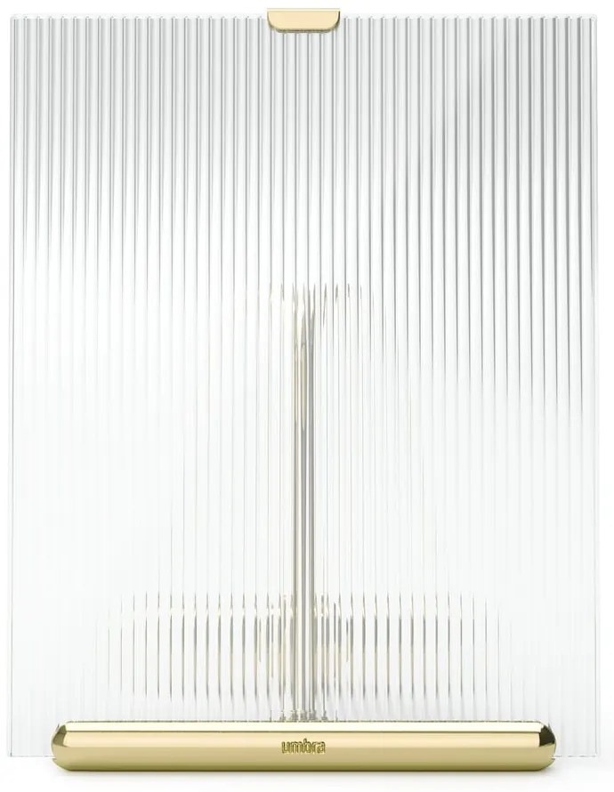 Sklenený stojací rámček v zlatej farbe 16x20 cm Flute – Umbra