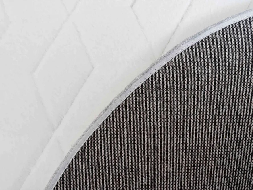 TZ Biely okrúhly koberec 3D Rabbit Rozmer: 200 cm