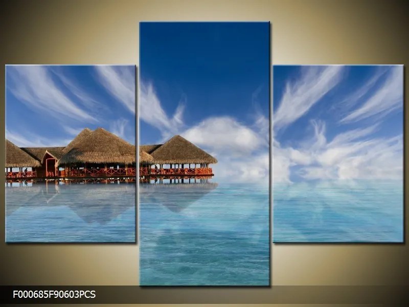 Obraz na plátne Chatky pri mori, 3 dielne 90x60cm 60,8 €