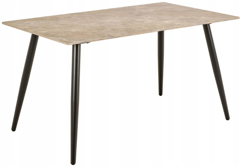 Jedálenský stôl Wicklow 140 cm hnedý mramor/čierny