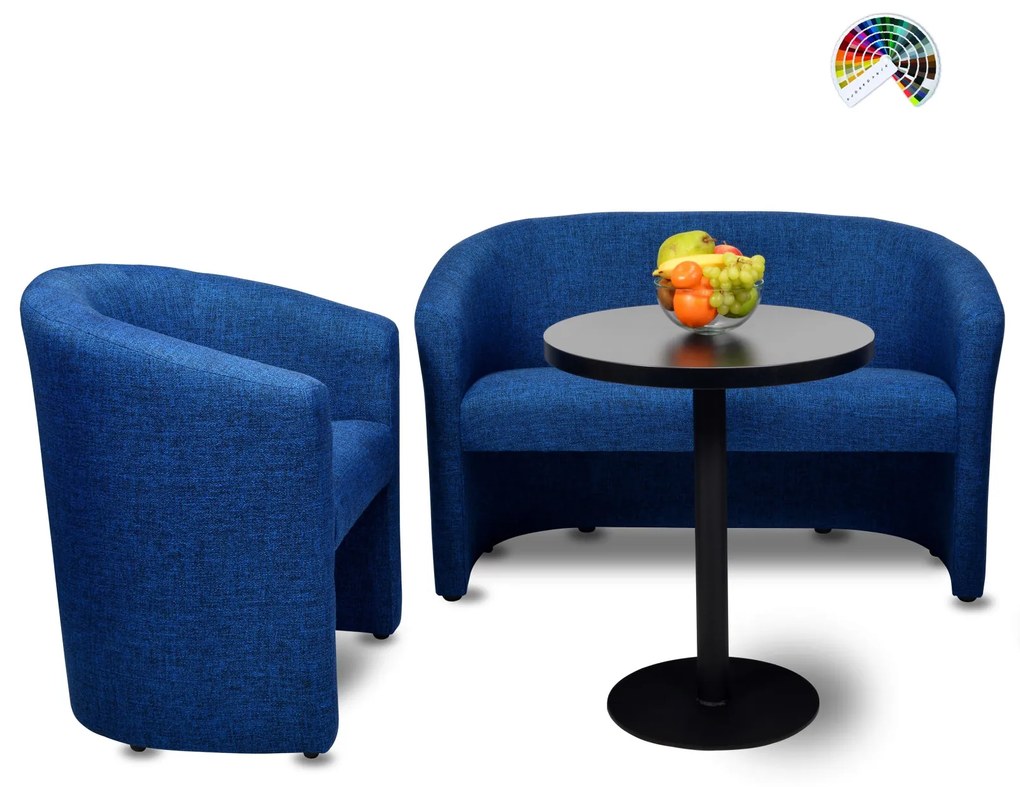 Kancelárska sedačka KELLY 2-sedák čalúnenie KOŽENKA Valencia, Silvertex