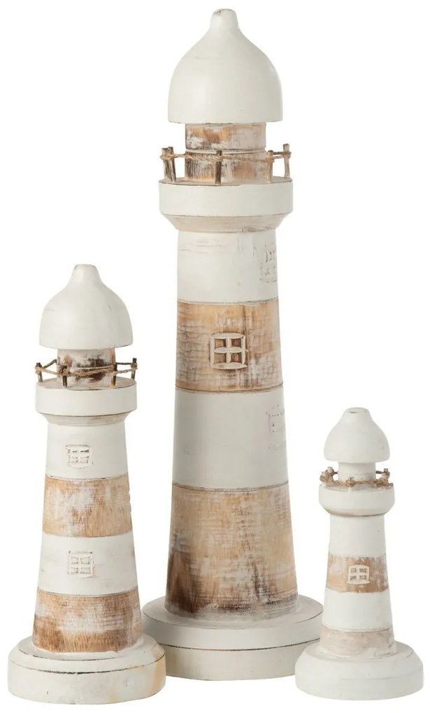 Drevená dekorácia maják Lighthouse Alabasia Wood S - Ø7*15cm