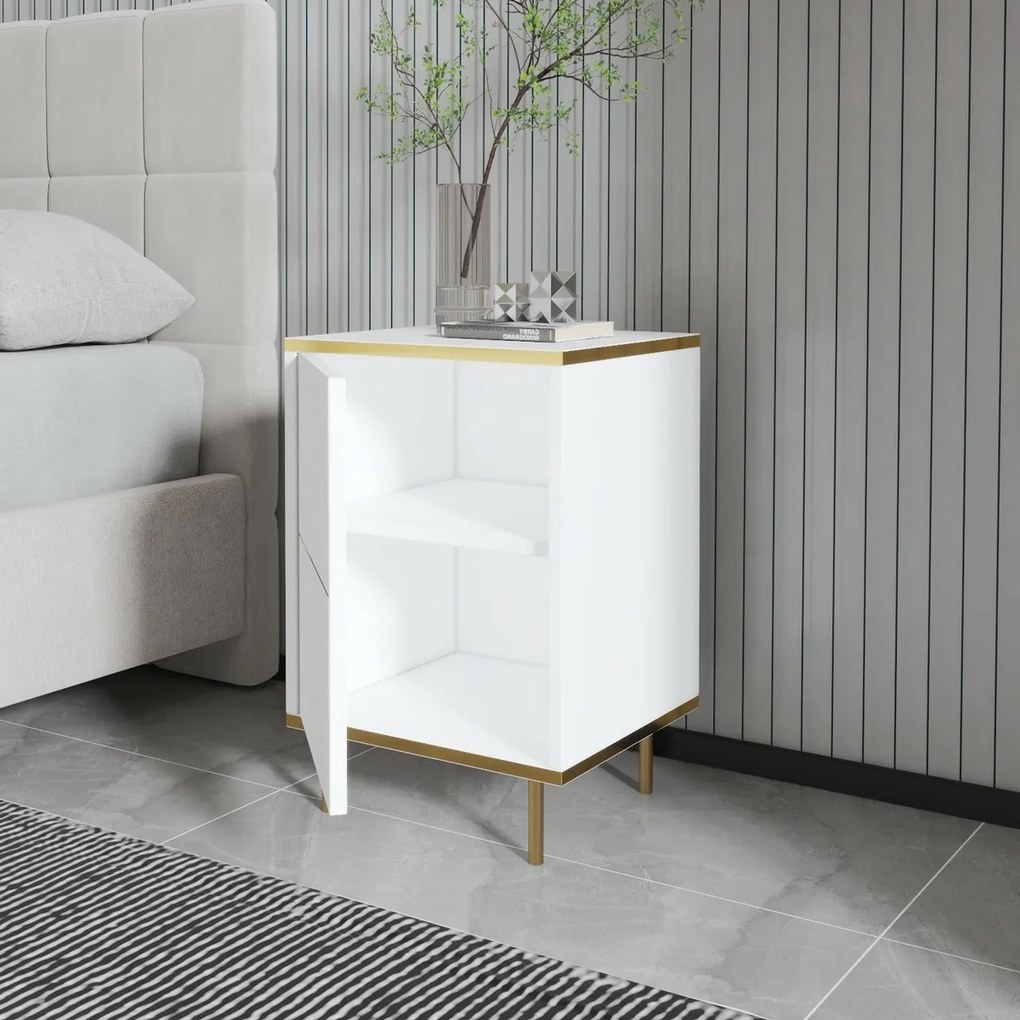 Nočný stolík Imaj White and Gold