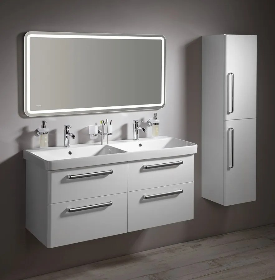 Sapho Sapho, Kúpeľňový set THEIA 120, dvojumývadlo, biela, KSET-011