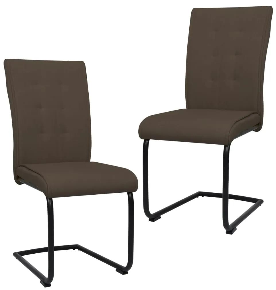 Jedálenské stoličky, perová kostra 2 ks, hnedé, látka 287830