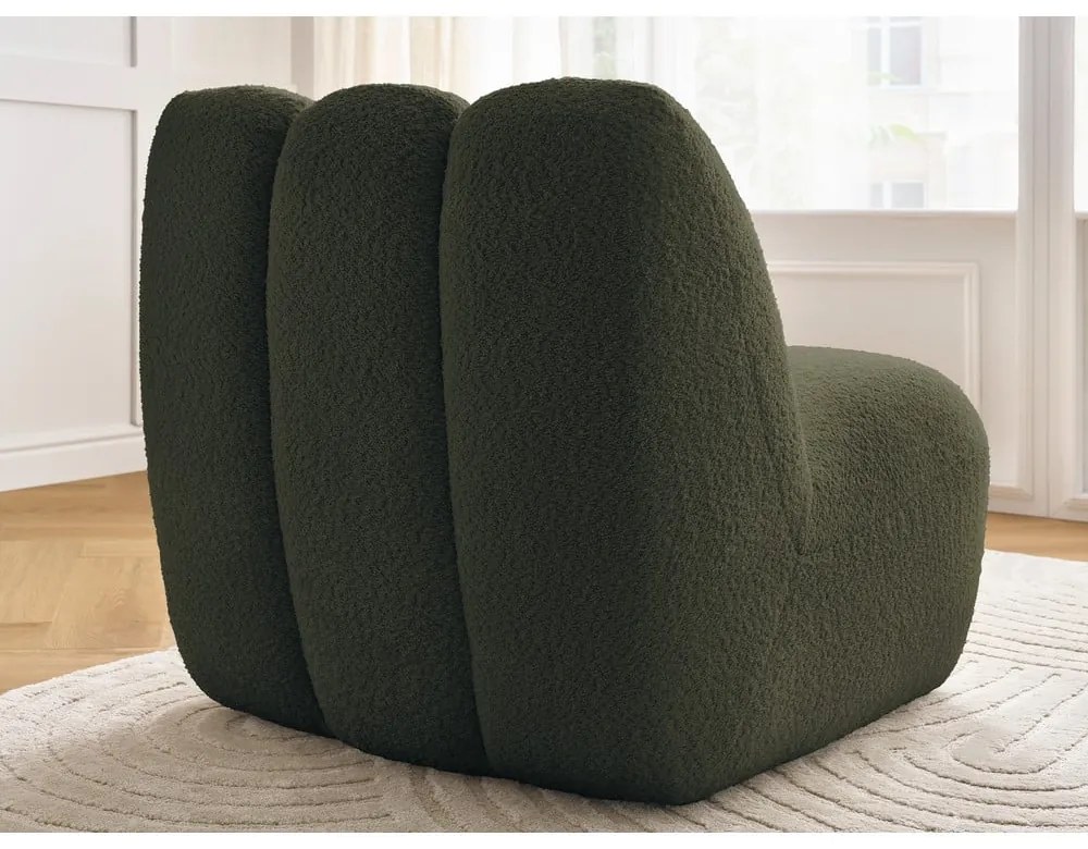 Zelené kreslo z textílie buklé Janissaire – Bobochic Paris