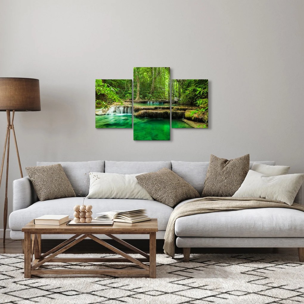 Obraz - Zelený vodopád (90x60 cm)