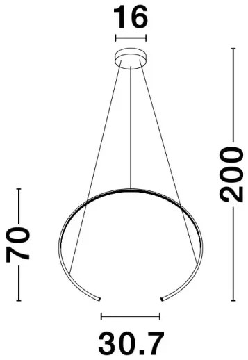 LED luster Breda 70 čierne