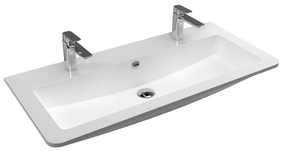 Mereo Mereo, Siena, kúpeľňová skrinka s umývadlom z liateho mramoru 101 cm, pre 2 batérie, MER-CN412M2