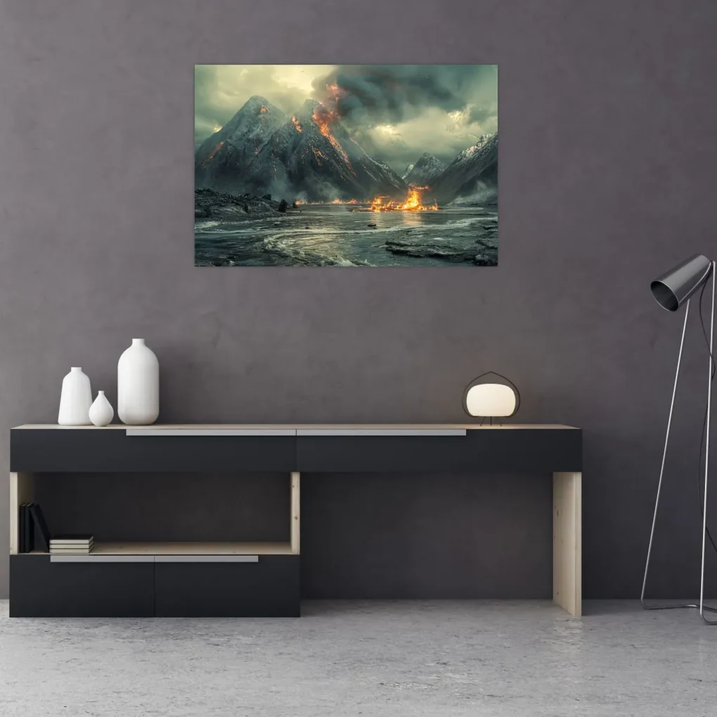 Obraz - Erupcia sopky (90x60 cm)