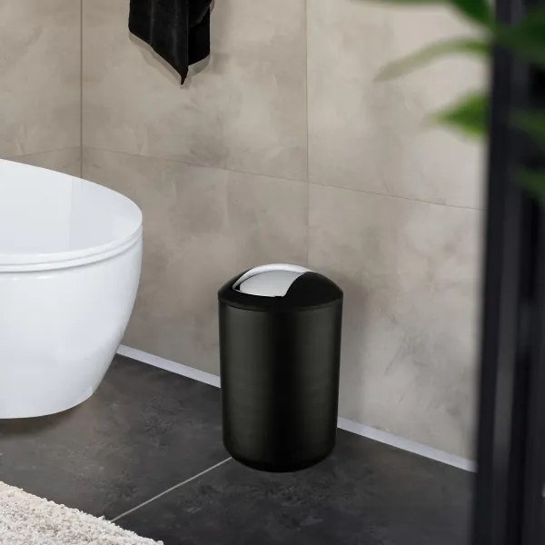 WENKO 21212100 - Kôš BRASIL 19,5x31 cm čierny/lesklý chróm