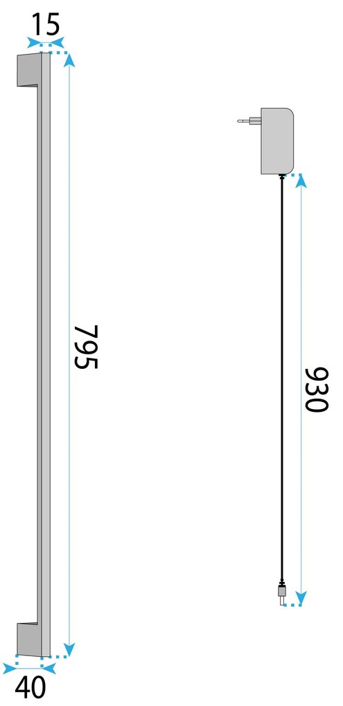 Toolight Toolight, LED nástenné svietidlo 80cm, 12W, 3000K, LHJ063-W, čierna matná, OSW-60032