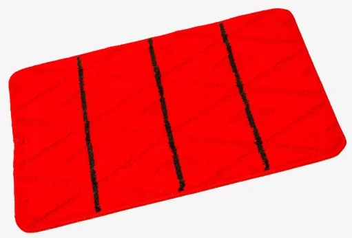 Sada kúpeľňových koberčekov PALMA červená / čierna, kosoštvorce