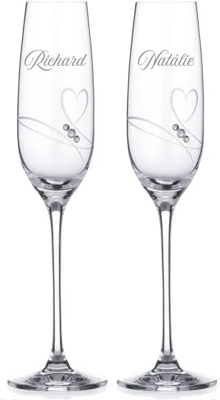 Poháre na sekt k výročiu Diamante Romance 2 ks