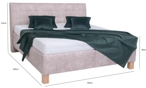 Čalúnená posteľ s úložným priestorom bez matraca VIOLET 180x200 cm béžová