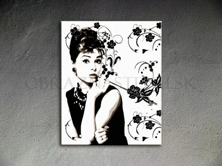Ručne maľovaný POP Art obraz Audrey Hepburn | rôzne rozmery
