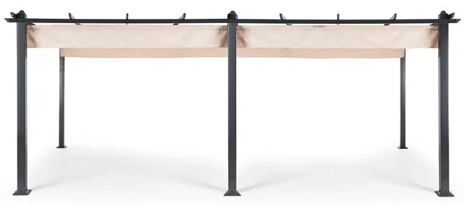 Blumfeldt Pantheon, pergola, prístrešok, 3 x 6 m, hliník, strieška proti slnku, polyester, béžová