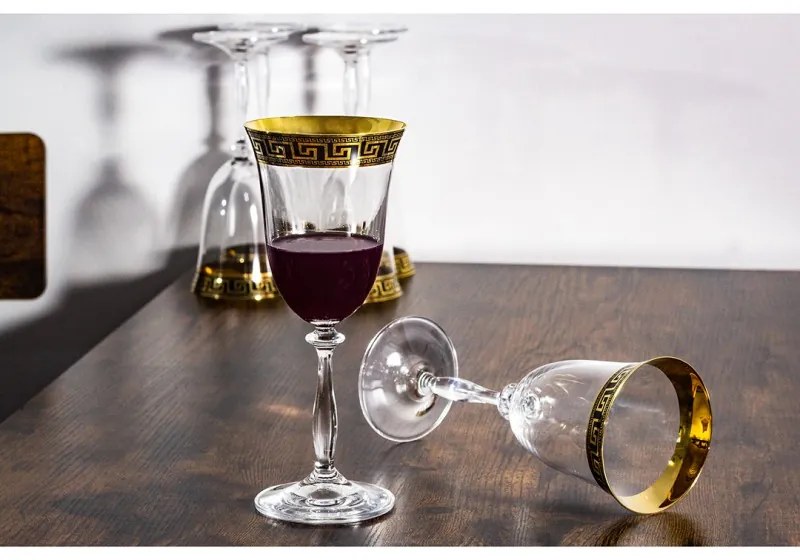BOHEMIA ANGELA VERSO GOLD POHÁR NA VÍNO 350 ML SADA 6 KS