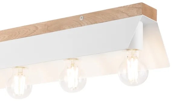 Stropné svietidlo ESME 5xE27/15W/230V biela/dub